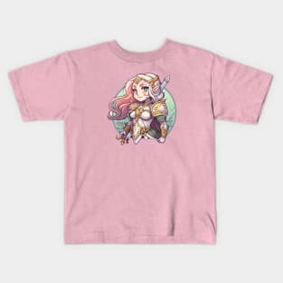 a dnd female elf paladin Kids T-Shirt